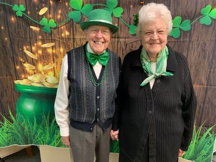 Otterbein Cridersville residents Paul and Ruby K. enjoying St. Patrick’s Day in their four-season Florida room.