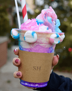 Fairy floss over the top shake