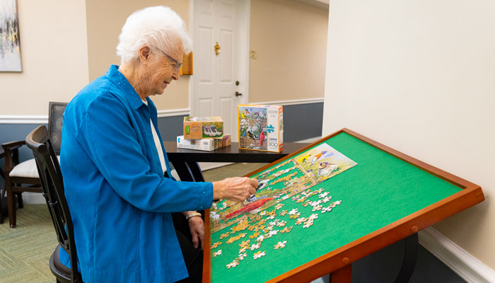 Otterbein Cridersville resident putting a puzzle together.
