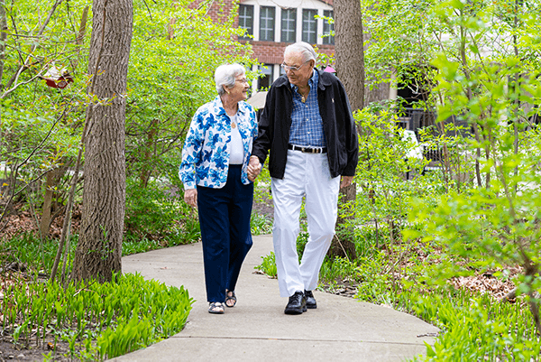 Residents of The Woodlands taking a walk together.