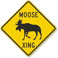 Moose Crossing Sign