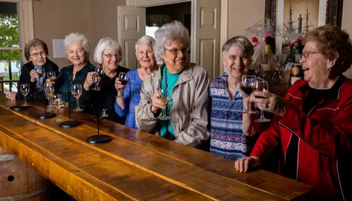 Otterbein Marblehead residents drinking wine