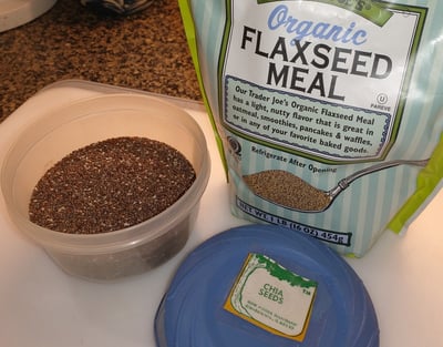 Chia seed and flaxseed meal, pantry staples