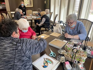 Assisted Living crafting class at Otterbein Sunset House