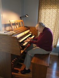 Otterbein Granville resident playing the piano