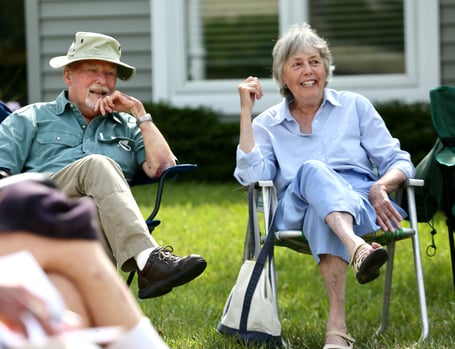 Otterbein Granville residents watching a bocce ball game