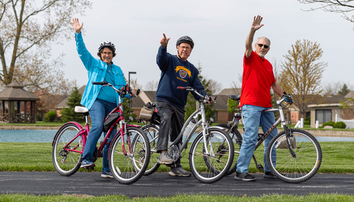 Otterbein Pemberville residents stopped to wave while on a bike ride.